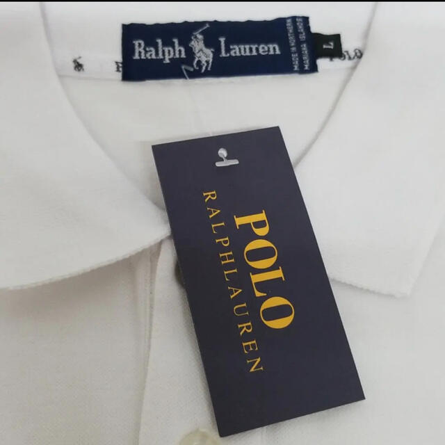 POLO RALPH LAUREN(ポロラルフローレン)の★新品★ ポロラルフローレン　ポロシャツ　ホワイト　Lサイズ　#1 メンズのトップス(ポロシャツ)の商品写真