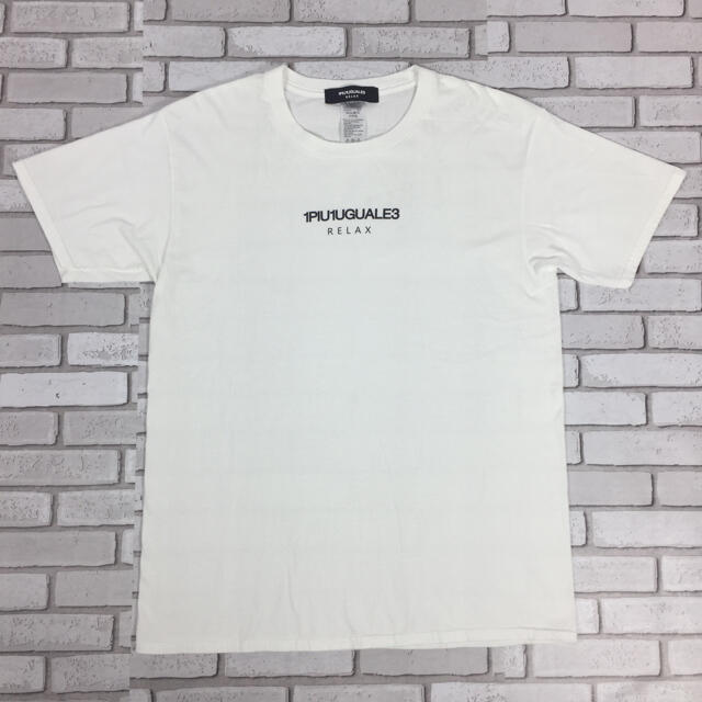 1piu1uguale3(ウノピゥウノウグァーレトレ)の古着 1PIU1UGUALE3 RELAX tシャツ カットソー ロゴ 白 L メンズのトップス(Tシャツ/カットソー(半袖/袖なし))の商品写真