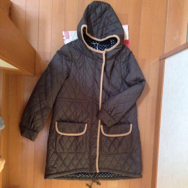 タグ付き☆ロング丈ナイロンキルトコート レディースのジャケット/アウター(ロングコート)の商品写真