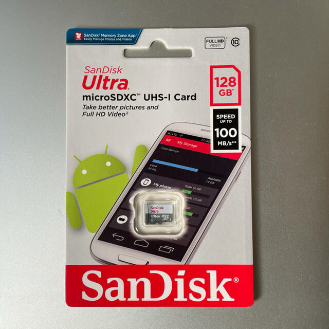 SanDisk(サンディスク)の新品未開封 microSDXC 128GB UHS-I対応 サンディスク スマホ/家電/カメラのスマートフォン/携帯電話(その他)の商品写真