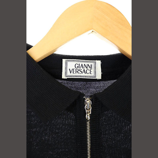 VERSACE(ヴェルサーチ)のヴェルサーチ ヴェルサーチェ ニット セーター ハーフジップ 長袖 52 黒 メンズのトップス(ニット/セーター)の商品写真