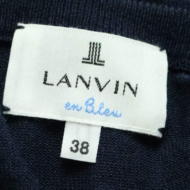 LANVIN en Bleu(ランバンオンブルー)のランバンオンブルー カーディガン ニット レース 長袖 38 M 紺 黒 レディースのトップス(カーディガン)の商品写真