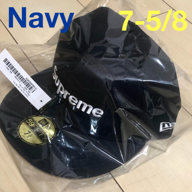 7-14都内店舗で購入付属品Supreme champions box logo new era ネイビー