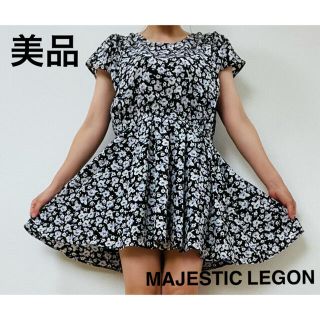 マジェスティックレゴン(MAJESTIC LEGON)の美品　花柄ワンピース　MAJESTIC LEGON(ひざ丈ワンピース)