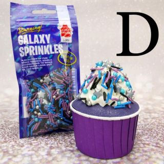 ★匿名配送★ D スプリンクル1個 英国　製菓デコレーション　黒　青☆送料無料(菓子/デザート)