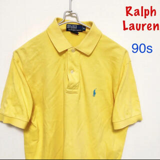 ポロラルフローレン(POLO RALPH LAUREN)の【レトロ】ポロラルフローレン　古着半袖ポロシャツ　刺繍ロゴ　イエロー　90s(ポロシャツ)