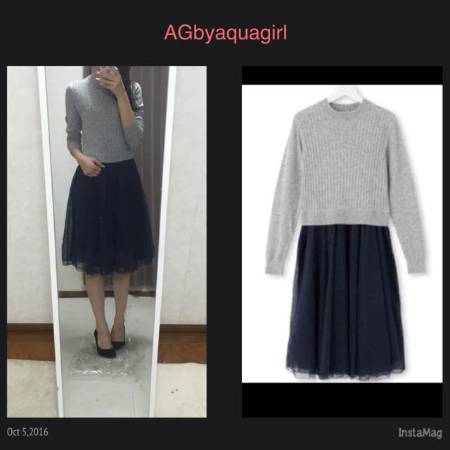 AG by aquagirl(エージーバイアクアガール)のAGbyaquagirl♡チュールOP レディースのワンピース(ひざ丈ワンピース)の商品写真