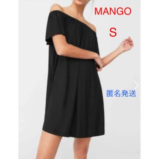 マンゴ(MANGO)のMANGO マンゴ ミニワンピース 肩出し S(ミニワンピース)