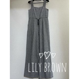 リリーブラウン(Lily Brown)のLily brownチェック柄サロペット(サロペット/オーバーオール)