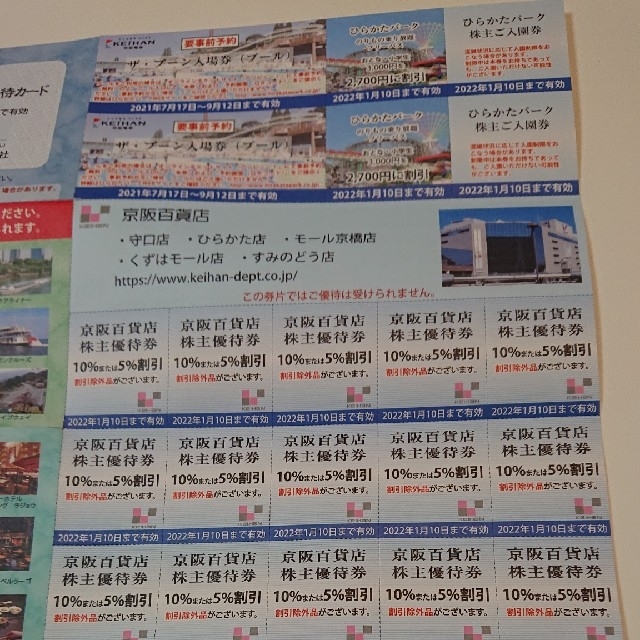 【値下げ中】株主優待券  プール入場券つき チケットの施設利用券(遊園地/テーマパーク)の商品写真