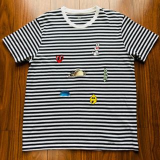 グラニフ(Design Tshirts Store graniph)のグラニフ＊ボーダー刺繍Ｔシャツ＊L(Tシャツ/カットソー(半袖/袖なし))