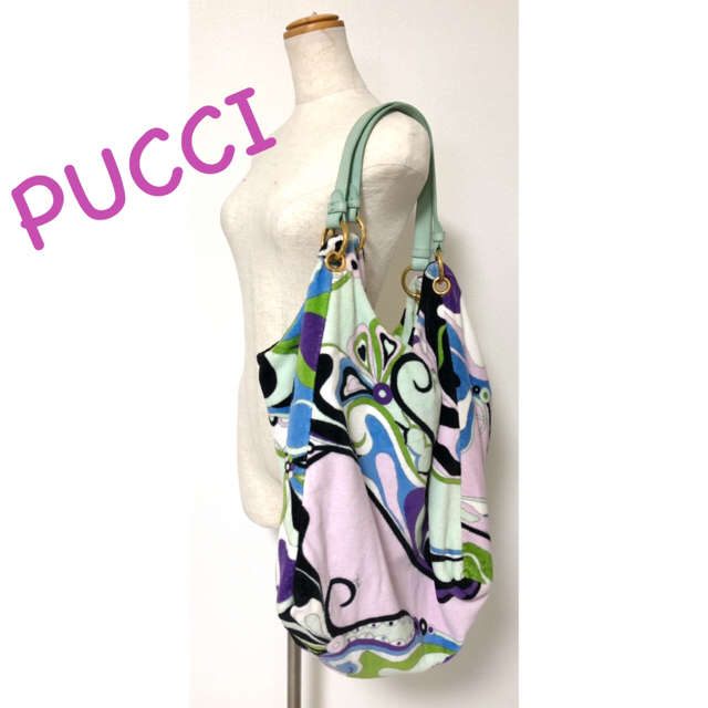 レディースEmilio Pucci パイル生地BIGショルダートートバッグ