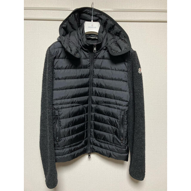 Moncler パーカー　ダウン　フリース　M 黒　フード　モンクレール