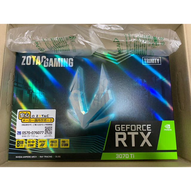 ZOTAC GeForce RTX 3070 Ti Trinityグラボ スマホ/家電/カメラのPC/タブレット(PCパーツ)の商品写真