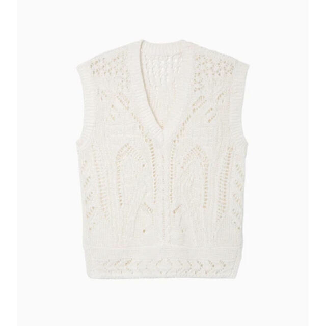 gigi様専用mame  Knitted V Neck Vest - white レディースのトップス(ベスト/ジレ)の商品写真