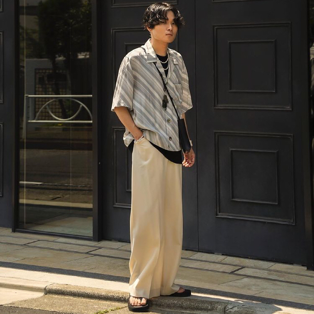 SUNSEA SNM-Blue2 w/耳 Wide Straight Pants - スラックス