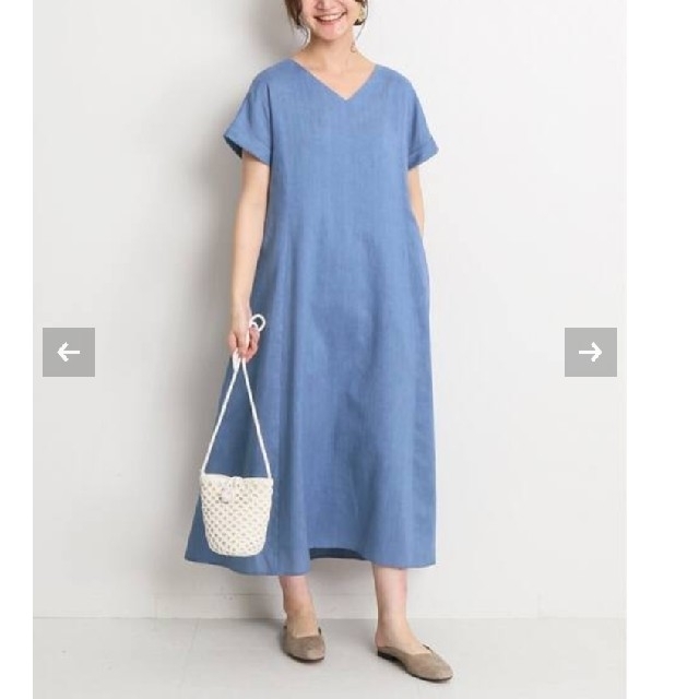極美品☆ イエナ リネン混Vネックロングワンピース