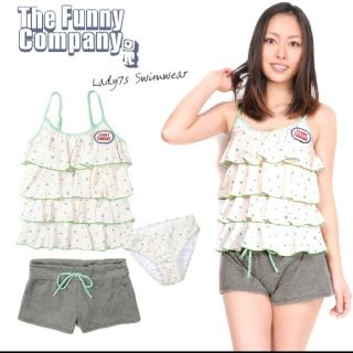 大幅値下げ！TheFunnyCompany☆水着☆3点セット☆イエロー×グリーン(水着)