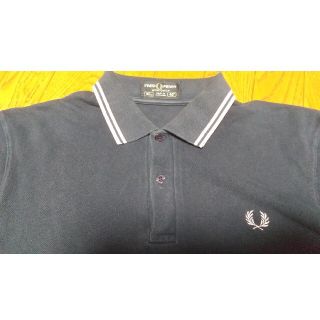 フレッドペリー(FRED PERRY)の英国製 フレッドペリー ポロシャツ ネイビー&ピンク　UK40(ポロシャツ)