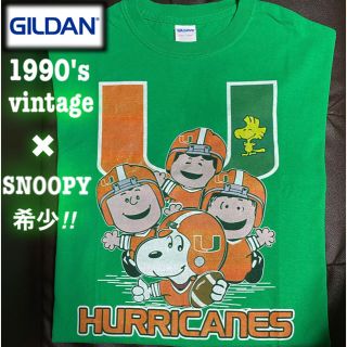 ダブルアールエル(RRL)の希少1990's SNOOPY×hurricanes rugby vintage(Tシャツ/カットソー(半袖/袖なし))