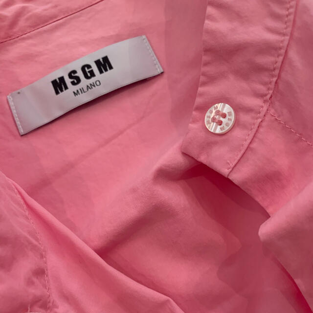 最終価格　MSGM コットンフリルシャツワンピース　ピンク