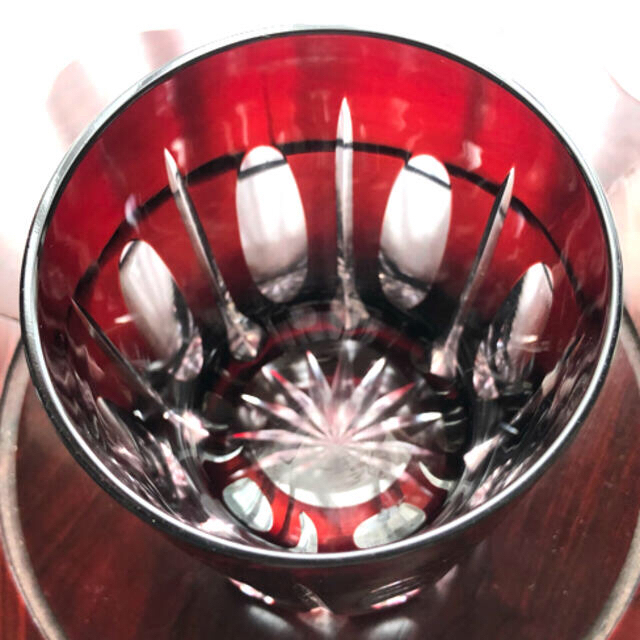 天満切子　赤ロックグラス インテリア/住まい/日用品のキッチン/食器(グラス/カップ)の商品写真