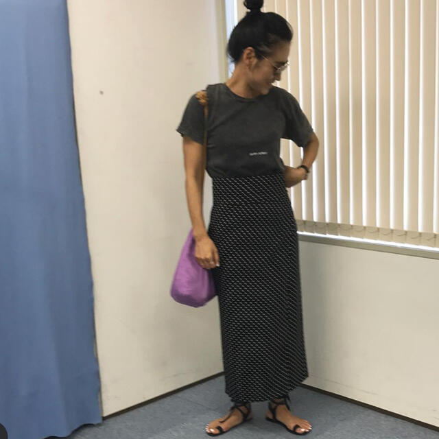 TOMORROWLAND(トゥモローランド)の金子綾さんコラボ　マカフィー　ドットスカート　サイズ36 レディースのスカート(ロングスカート)の商品写真