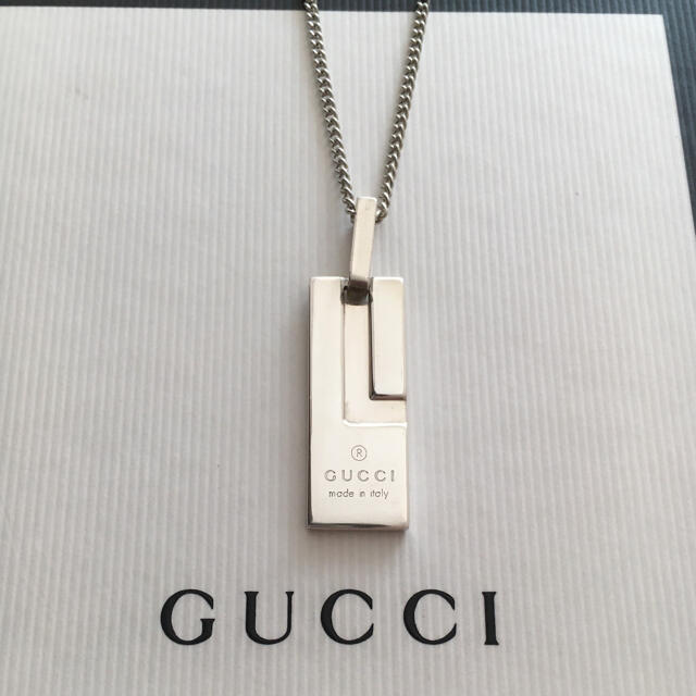 Gucci(グッチ)のGUCCIネックレストップ/社外喜平チェーン メンズのアクセサリー(ネックレス)の商品写真