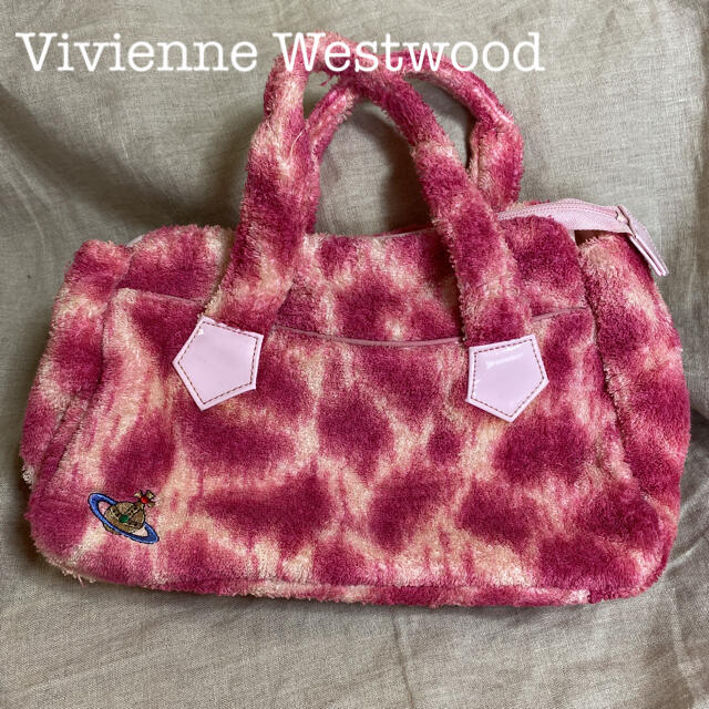 レア/Vivienne Westwood レオパード パイル生地 ハンドバッグ レア/Vivienne Westwood レオパード パイル生地 ハンドバッグ