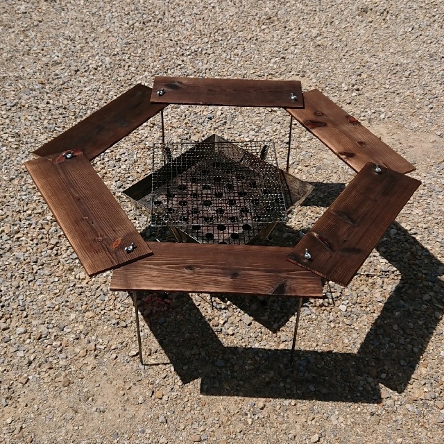 BBQ ヘキサテーブル 91×91cm 【組立簡単、軽量、収納コンパクト】六角形テーブル