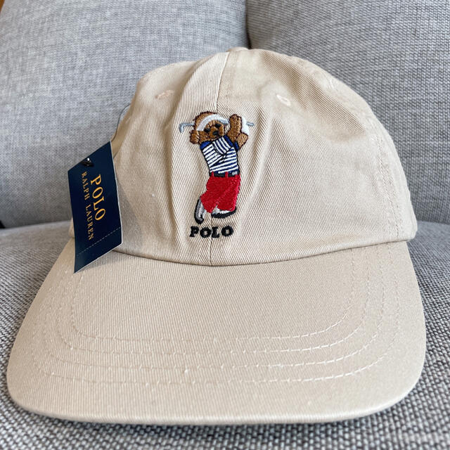 POLO RALPH LAUREN(ポロラルフローレン)の◆新品未使用 POLO ポロ ラルフローン キャップ メンズ ポロベア ベージュ メンズの帽子(キャップ)の商品写真