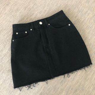 ザラ(ZARA)の新品未使用★ZARA★デニムスカート★ブラック(ミニスカート)