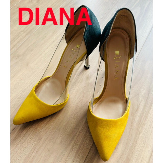 DIANA ダイアナ イエロースエードパンプス9cm 黄色