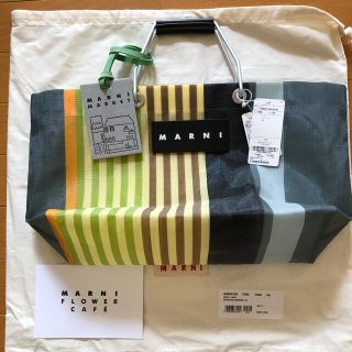 マルニ(MARNI)のマルニ　フラワーカフェバッグ(かごバッグ/ストローバッグ)
