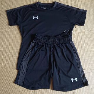 アンダーアーマー(UNDER ARMOUR)のキッズ140 アンダーアーマープラシャツ上下セット(Tシャツ/カットソー)