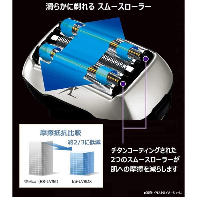 Panasonic(パナソニック)のひろ様専用Panasonic ラムダッシュ　ES-LV9DX （箱なし） スマホ/家電/カメラの美容/健康(メンズシェーバー)の商品写真