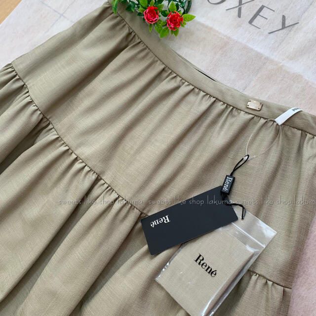 FOXEY(フォクシー)の❤︎38❤︎洗える 試着のみ 美品 リネンライク ティアードスカート˚✧₊ レディースのスカート(ひざ丈スカート)の商品写真
