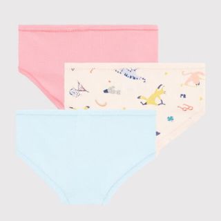 プチバトー(PETIT BATEAU)のプチバトー　カラー&プリントショーツ 3枚組 女の子 4a ピンク パンツ (下着)