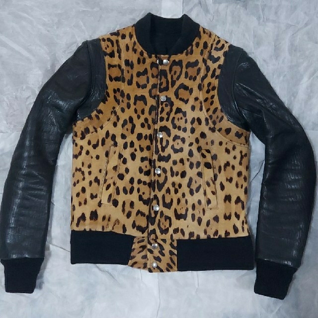 BALMAIN - バルマン ハラコ切替 レオパード レザージャケットの通販 by