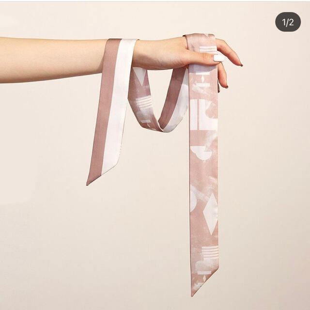 3ce(スリーシーイー)のムードインハンシングスカーフ セピア ハンドメイドのファッション小物(スカーフ)の商品写真