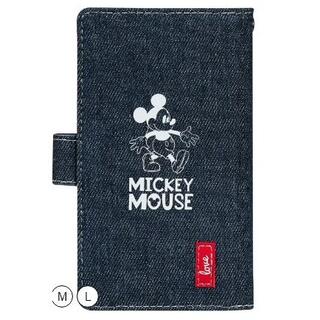 ディズニー(Disney)のiPhoneXsMax6.5専用ディズニーミッキーマウスデニム手帳型カバー(iPhoneケース)