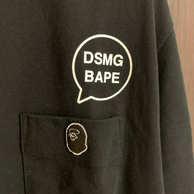 A BATHING APE(アベイシングエイプ)の【かおりん様専用】DSMG×BAPE Tシャツ　Black Lsize メンズのトップス(Tシャツ/カットソー(半袖/袖なし))の商品写真