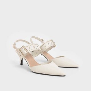 チャールズアンドキース(Charles and Keith)のスタッズスリングバックルヒール(ハイヒール/パンプス)