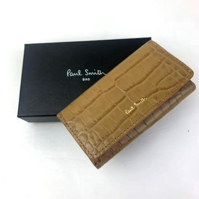 Paul Smith(ポールスミス)の新品　Paul Smithポールスミス　クロコ型押し　ブラウン　マルチストライプ レディースのファッション小物(キーケース)の商品写真