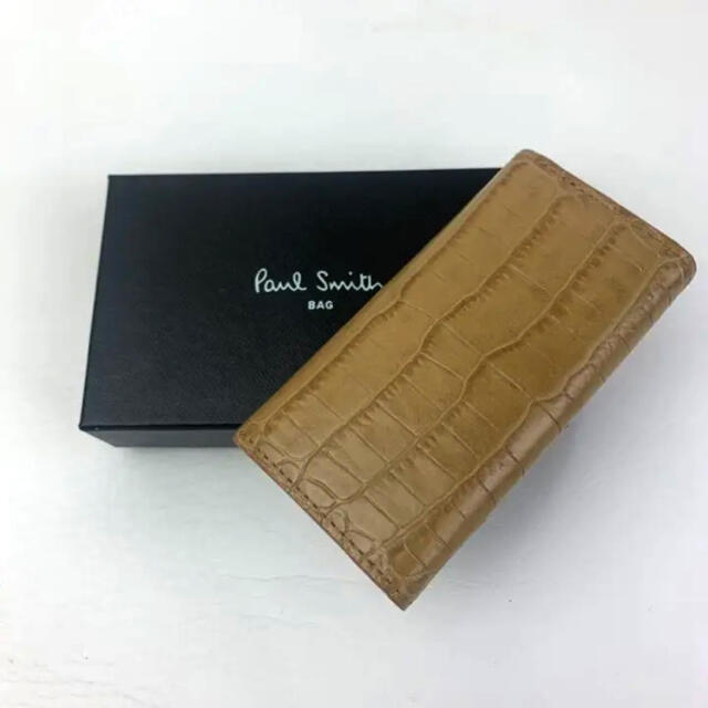 Paul Smith(ポールスミス)の新品　Paul Smithポールスミス　クロコ型押し　ブラウン　マルチストライプ レディースのファッション小物(キーケース)の商品写真