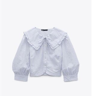 ザラ(ZARA)のzara ピーターパン襟ブラウス(シャツ/ブラウス(半袖/袖なし))