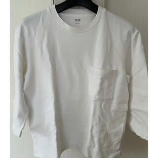 ユニクロ(UNIQLO)のユニクロ Tシャツ 7分丈 前ポケット 白T(Tシャツ/カットソー(七分/長袖))