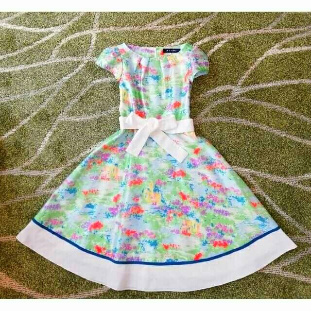 ワンピース【美品】エムズグレイシー　水彩画　リボン　ワンピース♡