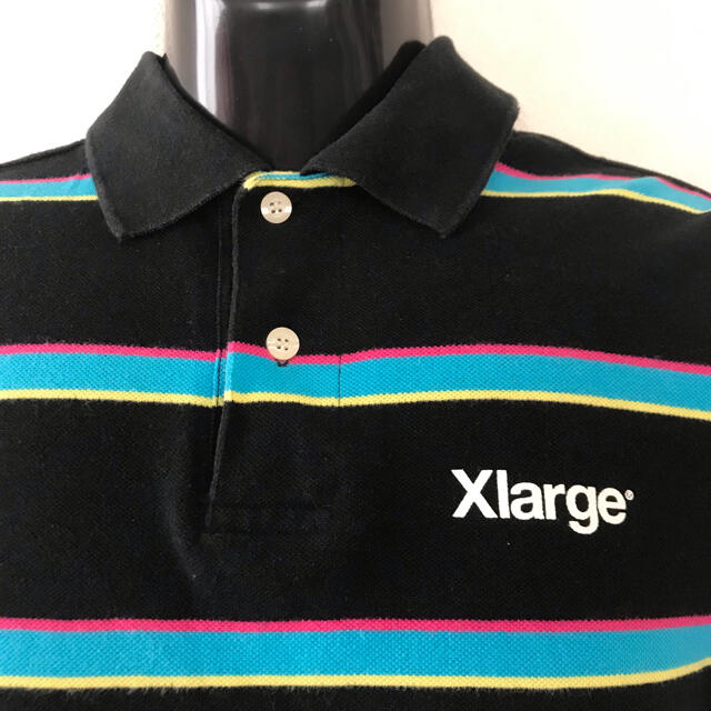 XLARGE(エクストララージ)のX-LARGE ESTABLISHED ボーダー ロゴ 半袖 ポロシャツ　S メンズのトップス(ポロシャツ)の商品写真