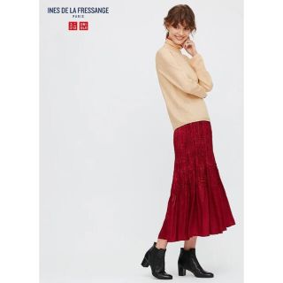 ユニクロ(UNIQLO)のUNIQLO♡イネスコラボ ツイストプリーツロングスカート(ロングスカート)